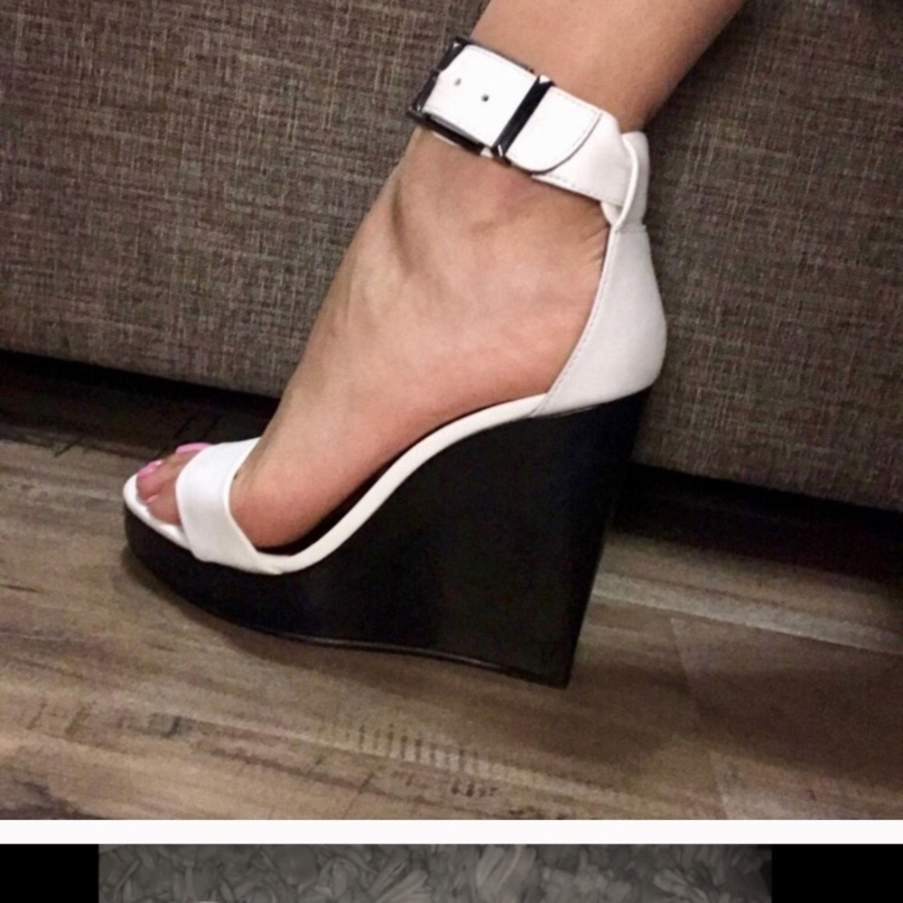 White and black Aldo Wedges Never worn